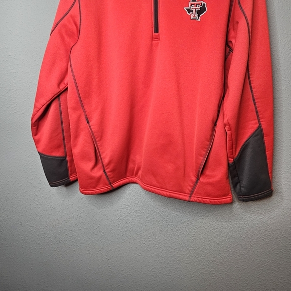 Texas Tech Pullover Men Large Red Black Under Armour Red Raiders 1/4 Quarter Zip - Picture 3 of 12